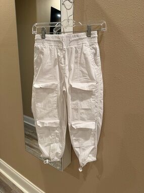 Women’s White Cargo Jogger Pants